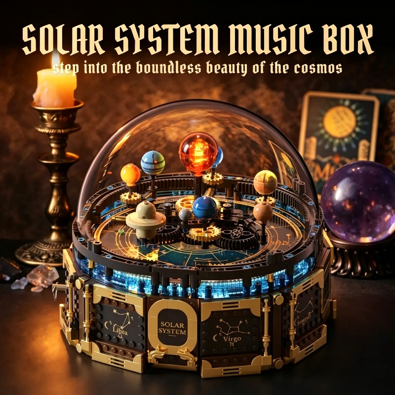 Solar System Orrery - Conjunto de Blocos de Montar Caixa