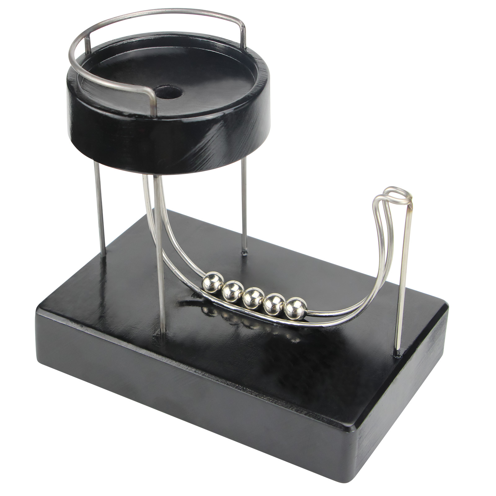 Newton Cradle Large - Preto carregado perpetual máquina de plástico