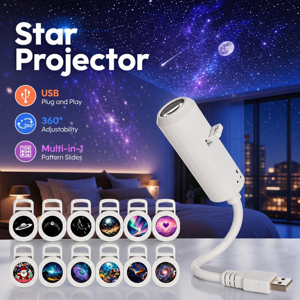 Planetarium Projector Home - Projetor de Estrelas Galáxia USB Multifuncional
