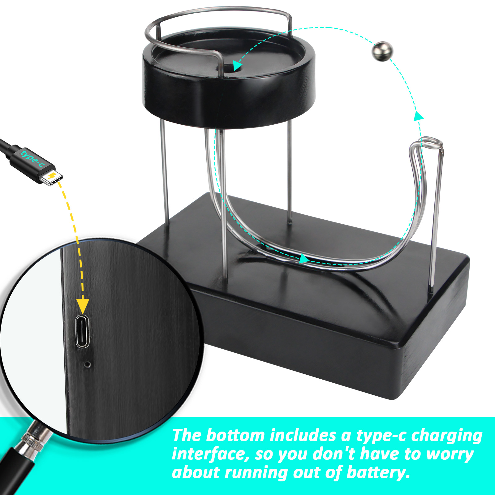 Preto carregado perpetual máqu - Newton Cradle Large avaliação e preço